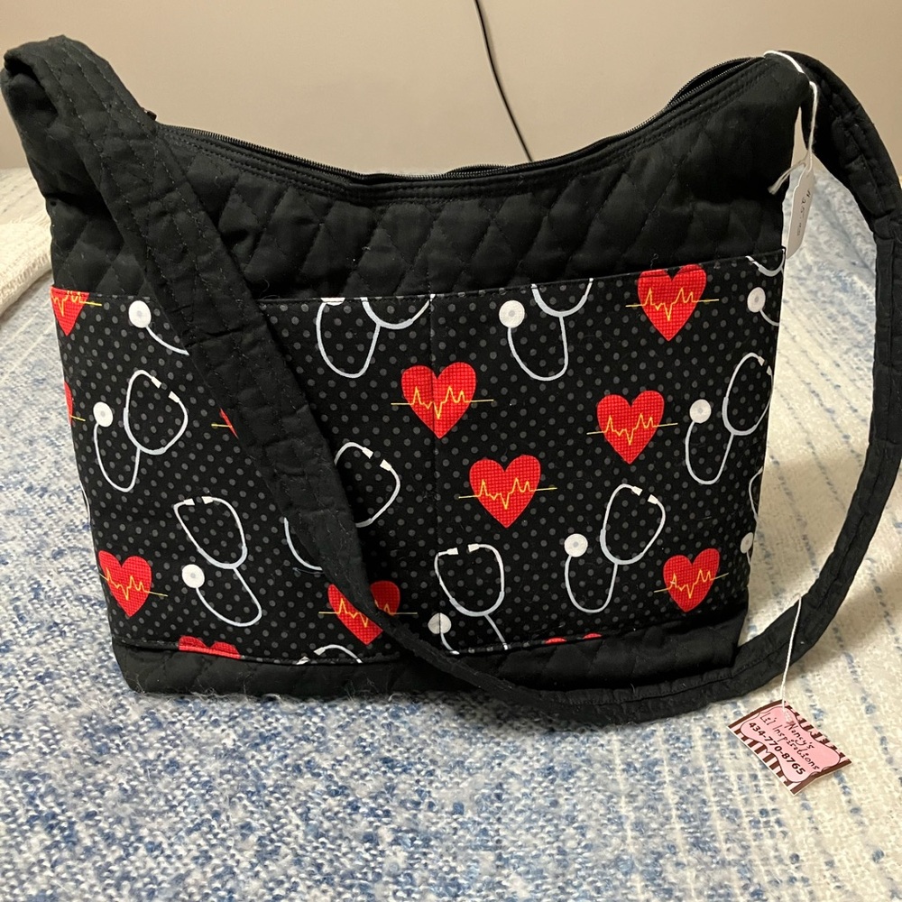 New shoulder bag,hand quilted pretty